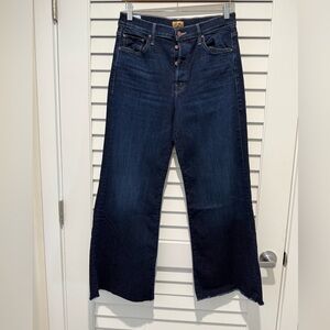 MOTHER Denim The TomCat Roller Fray Blue Flare Wide Leg Jeans